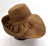 Raffia Curve Brim Hat Standard Brim in Tan Madagascan