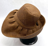 Raffia Curve Brim Hat Standard Brim in Tan Madagascan