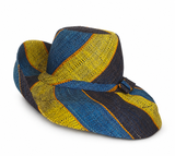 Raffia Curve Brim Hat Standard Brim in Gum Drops Madagascan