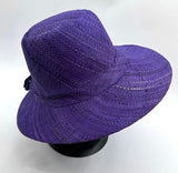 Flat Brim Raffia Sunhat in Indigo Madagascan