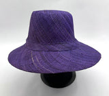 Flat Brim Raffia Sunhat in Indigo Madagascan