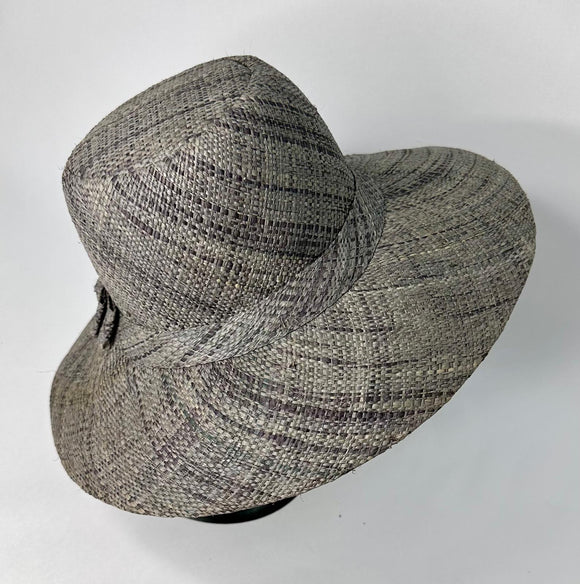 Flat Brim Raffia Sunhat in Anchor Grey Madagascan