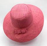 Flat Brim Raffia Sunhat in Baby Pink Madagascan