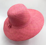 Flat Brim Raffia Sunhat in Baby Pink Madagascan
