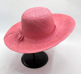 Flat Brim Raffia Sunhat in Baby Pink Madagascan