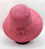 Flat Brim Raffia Sunhat in Rose Pink Madagascan