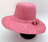 Flat Brim Raffia Sunhat in Rose Pink Madagascan