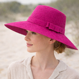 Flat Brim Raffia Sunhat in Mulberry Madagascan
