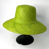 Flat Brim Raffia Sunhat in Apple Green Madagascan