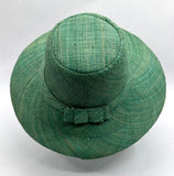 Flat Brim Raffia Sunhat in Seafoam Madagascan