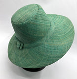 Flat Brim Raffia Sunhat in Seafoam Madagascan