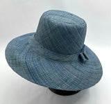 Flat Brim Raffia Sunhat in Denim Madagascan