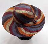 Flat Brim Raffia Sunhat in Candy Cane Madagascan