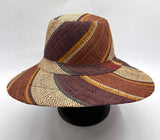 Flat Brim Raffia Sunhat in Chocolate Box Madagascan