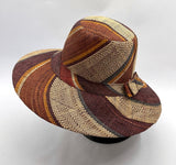 Flat Brim Raffia Sunhat in Chocolate Box Madagascan