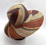 Flat Brim Raffia Sunhat in Chocolate Box Madagascan