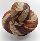 Flat Brim Raffia Sunhat in Chocolate Box Madagascan