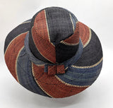 Flat Brim Raffia Sunhat in Fizzy Cola Madagascan