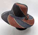 Flat Brim Raffia Sunhat in Fizzy Cola Madagascan