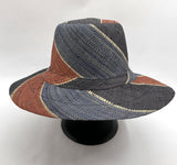 Flat Brim Raffia Sunhat in Fizzy Cola Madagascan