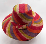 Flat Brim Raffia Sunhat in Fruit Salad Madagascan