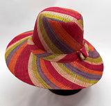 Flat Brim Raffia Sunhat in Fruit Salad Madagascan
