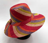 Flat Brim Raffia Sunhat in Fruit Salad Madagascan