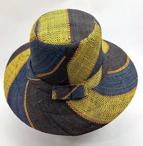 Flat Brim Raffia Sunhat in Gum Drops Madagascan