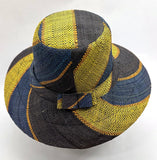 Flat Brim Raffia Sunhat in Gum Drops Madagascan