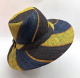 Flat Brim Raffia Sunhat in Gum Drops Madagascan