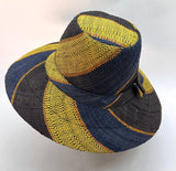 Flat Brim Raffia Sunhat in Gum Drops Madagascan