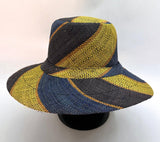Flat Brim Raffia Sunhat in Gum Drops Madagascan