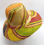 Flat Brim Raffia Sunhat in Jelly Beans Madagascan
