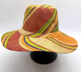 Flat Brim Raffia Sunhat in Jelly Beans Madagascan