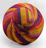 Flat Brim Raffia Sunhat in Lollipop Madagascan