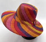 Flat Brim Raffia Sunhat in Lollipop Madagascan