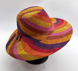 Flat Brim Raffia Sunhat in Lollipop Madagascan