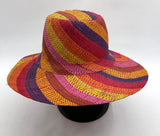 Flat Brim Raffia Sunhat in Lollipop Madagascan