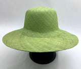 Flat Brim Raffia Sunhat in Pear Green Madagascan