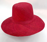 Flat Brim Raffia Sunhat in Red Madagascan