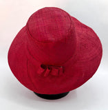 Flat Brim Raffia Sunhat in Red Madagascan