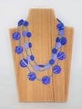 3 Strand Circle Silk Necklace Adjustable Cambodian