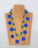 3 Strand Circle Silk Necklace Adjustable Cambodian