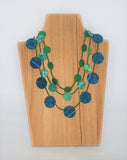 3 Strand Circle Silk Necklace Adjustable Cambodian