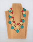 3 Strand Circle Silk Necklace Adjustable Cambodian