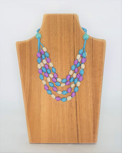 4 STRAND SILK BEAD NECKLACE ADJUSTABLE Khmer Cambodian