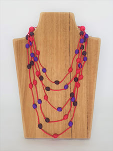 5 STRAND BAUBLE SILK NECKLACE Khmer Cambodian