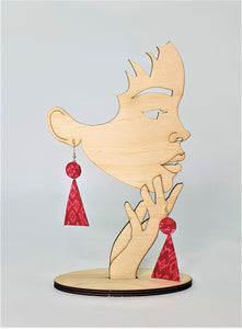Cerise and Rose Ikat Silk Earrings Cambodian