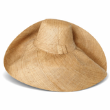 Raffia Curve Brim Hat Large Brim in Biscuit Madagascan