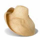 Raffia Curve Brim Hat Large Brim in Biscuit Madagascan
